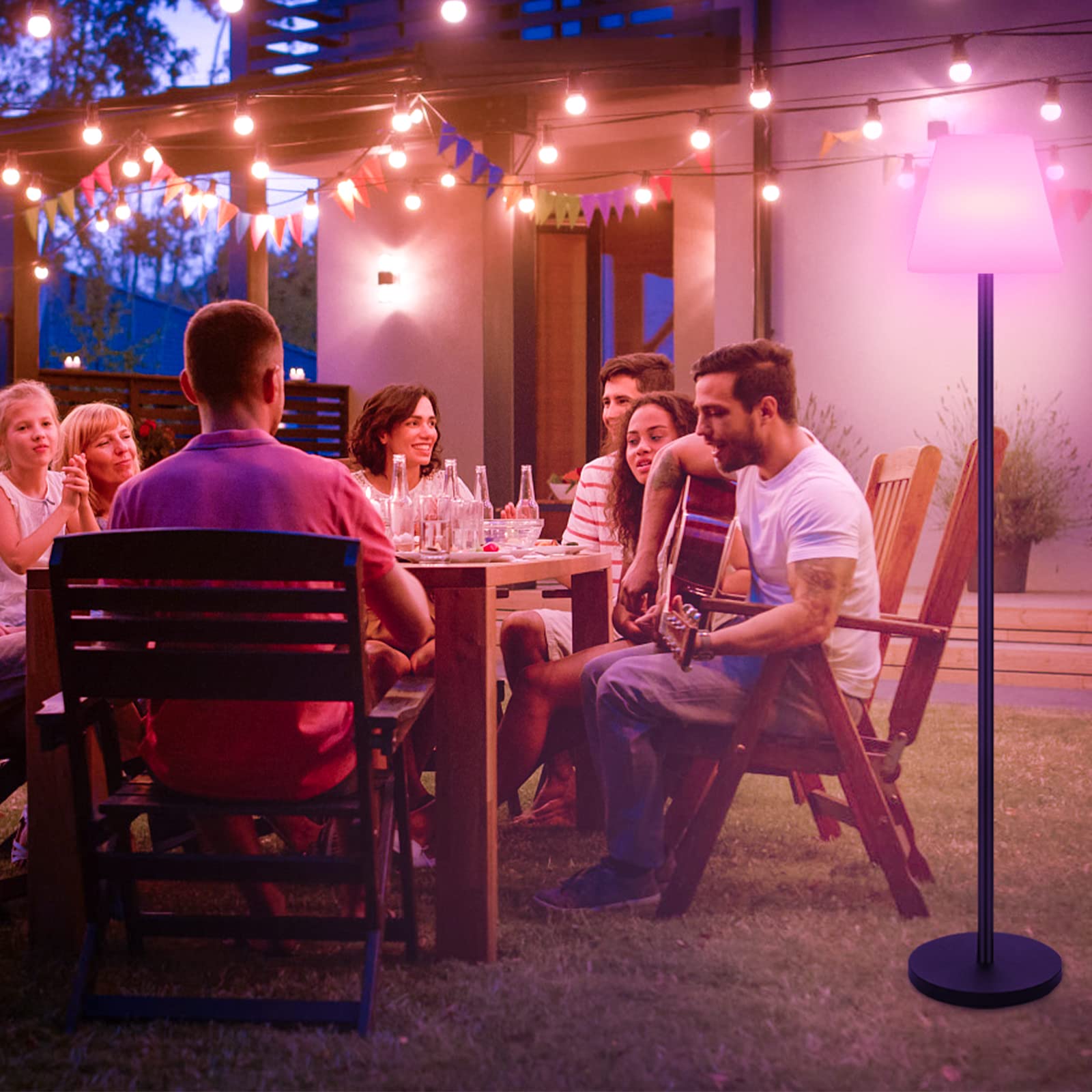 Lampada da terra solare a LED bianca calda ricaricabile impermeabile per esterni a energia solare per prato con piscina da giardino