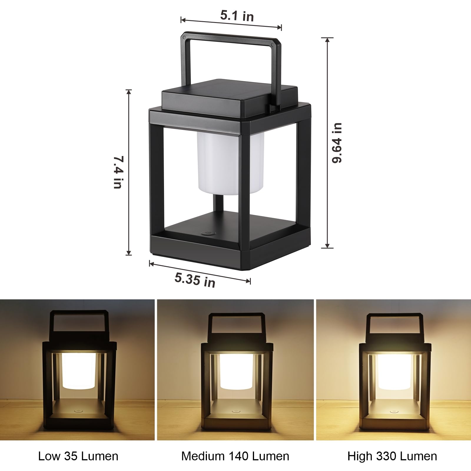 Lampada da tavolo solare a LED a forma di lanterna solare comoda portatile impermeabile per esterno per il campeggio 