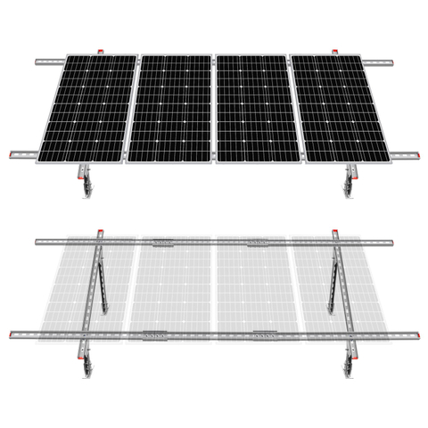 Sistema di kit di staffe di montaggio per pannelli solari multipezzo impermeabili regolabili ecologici per pannelli solari da 1 a 4 pezzi