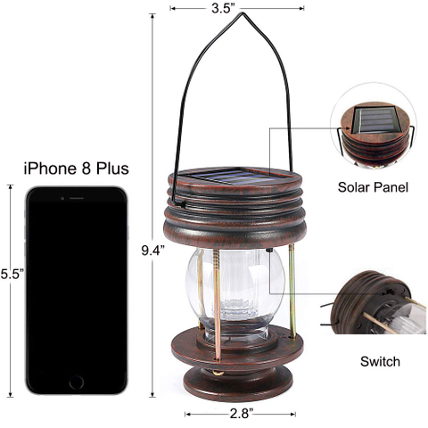 Lampada solare a lanterna a LED anticorrosione impermeabile portatile per la decorazione del percorso del giardino solare all'aperto per il campeggio 