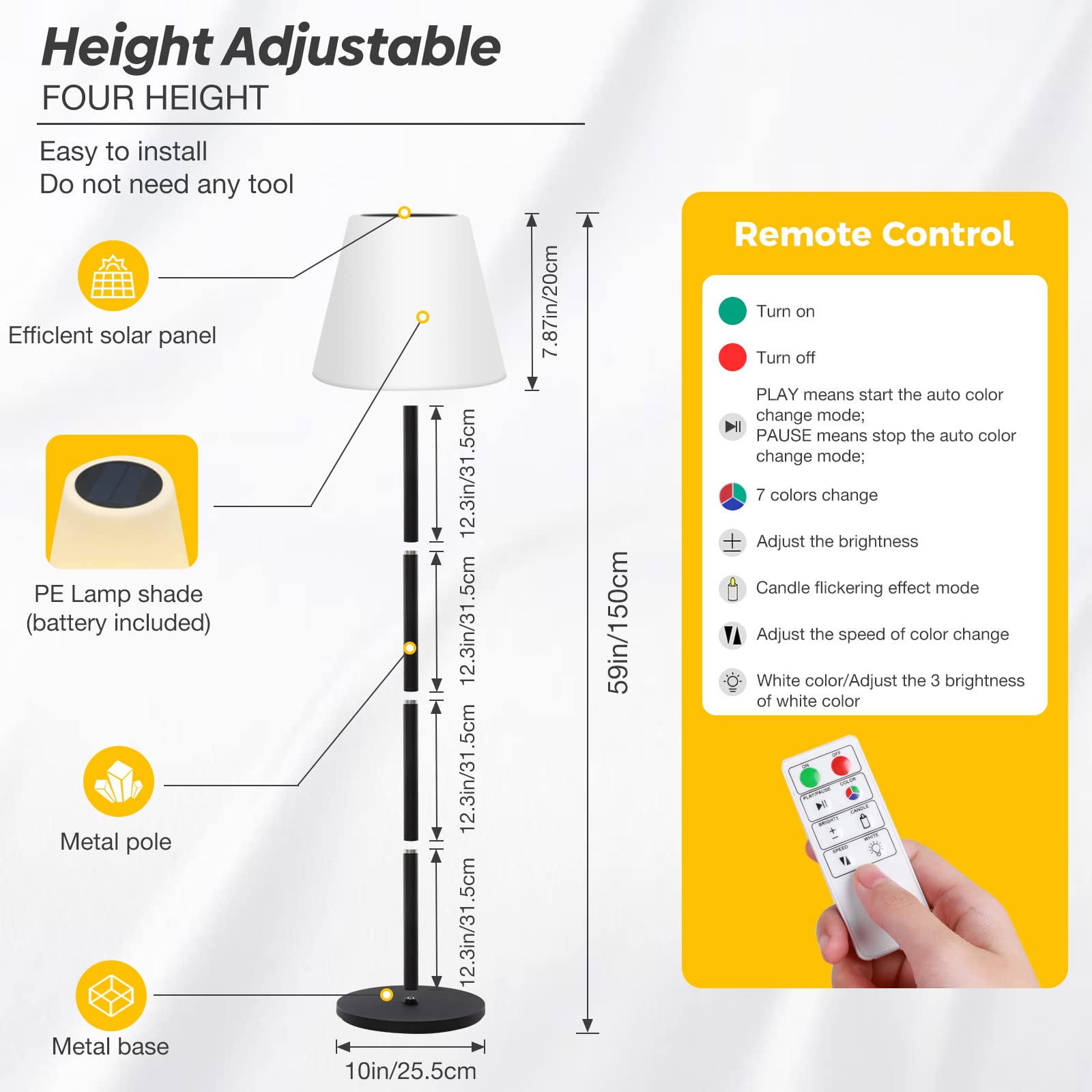 Lampada da terra solare a LED bianca calda ricaricabile impermeabile per esterni a energia solare per prato con piscina da giardino