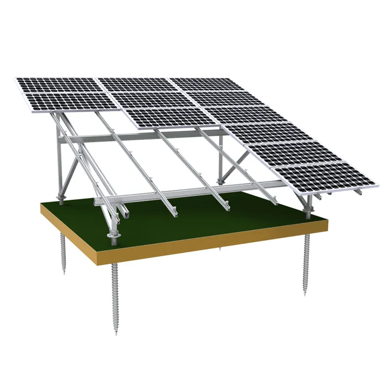 Struttura di supporto solare fotovoltaica con staffa di montaggio solare per sistema solare in alluminio da terra per montaggio durevole all'ingrosso